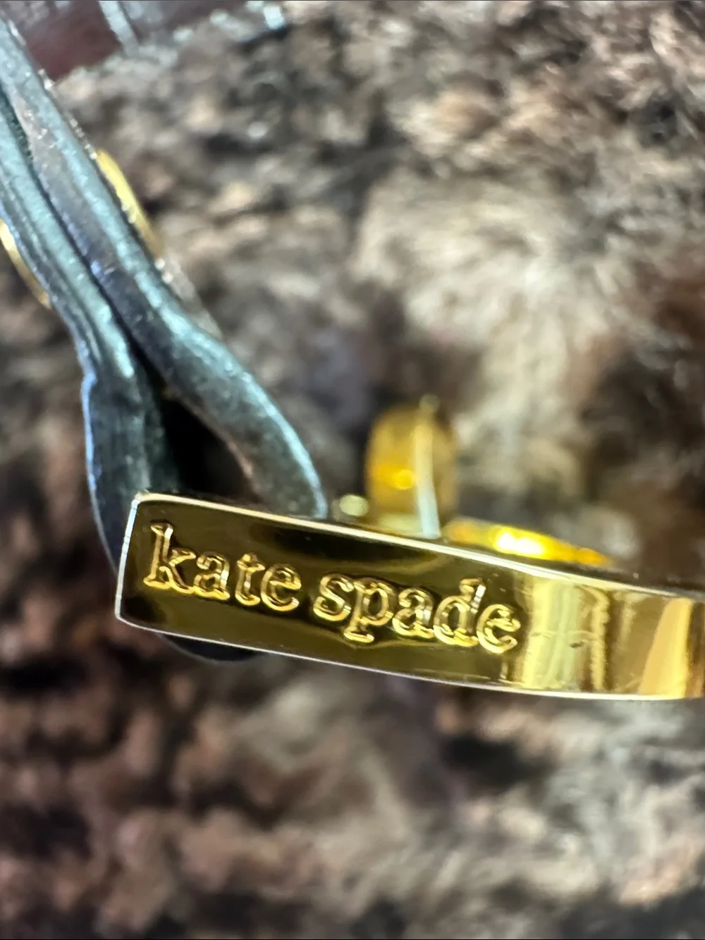 Kate Spade Plush Faux-Shearling Shoulder Bag in Dark Brown